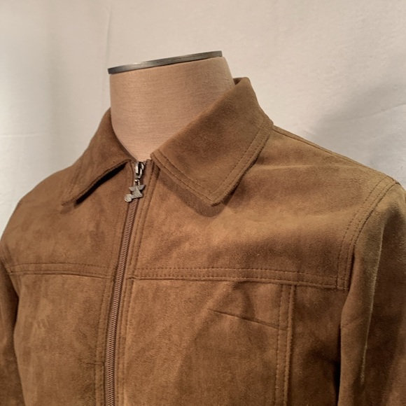 Italian Suede GA Milano lined brown jacket Size Small - Picture 2 of 9